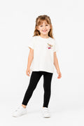 1-5 Yaş kiraz nakışlı T-shirt ve taytlı takım