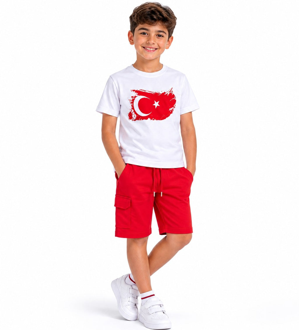 5-14 Yaş Türk Bayrağı-Arda Güler Baskılı T-shirt